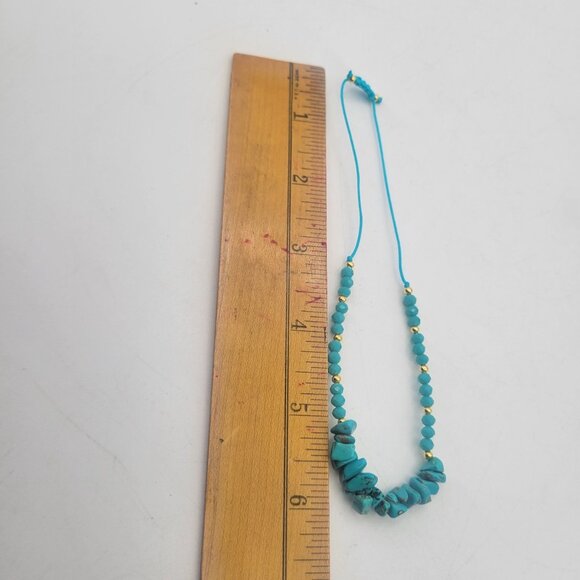 Turquoise Chip Bead Handmade Artisan Beaded Bracelets Lot of 2 Adjustable - Picture 2 of 7